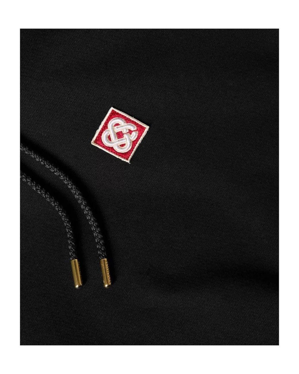 Casablanca Black Logo Appliqué Hoodie for men