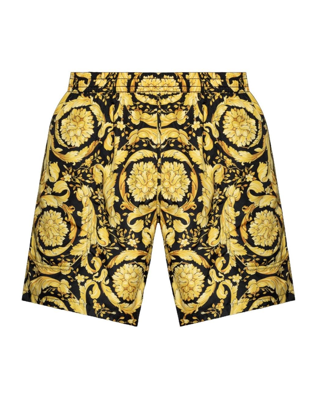 Versace Yellow Barocco Swim Shorts for men