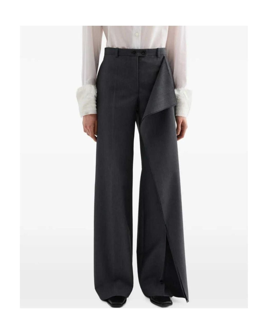 Jil Sander Gray Fil-À-Fil Wool Trousers