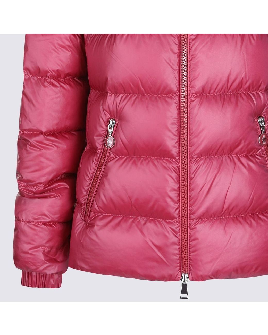 Moncler Red Glesse Zip-Up Short Padded Jacket