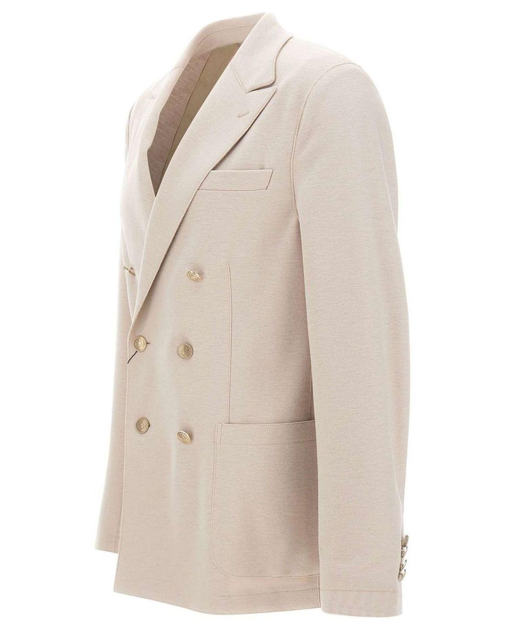 Eleventy Natural Double-Breasted Peak-Lapel Blazer for men