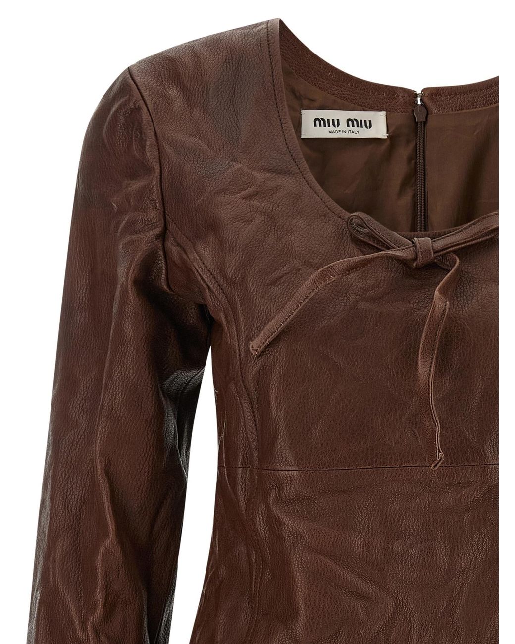 Miu Miu Brown Leather Dress