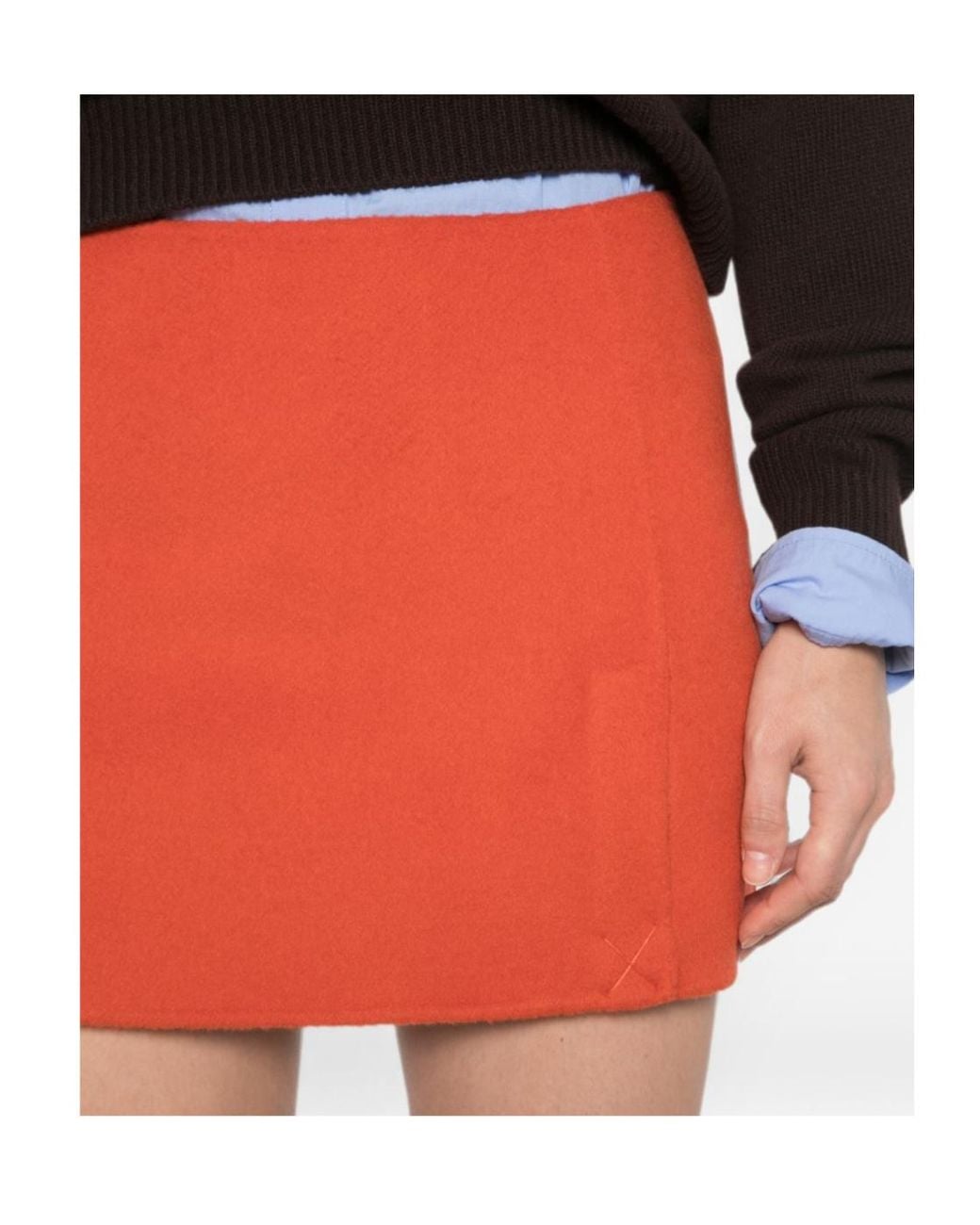 P.A.R.O.S.H. Red High-Waisted Mini Skirt