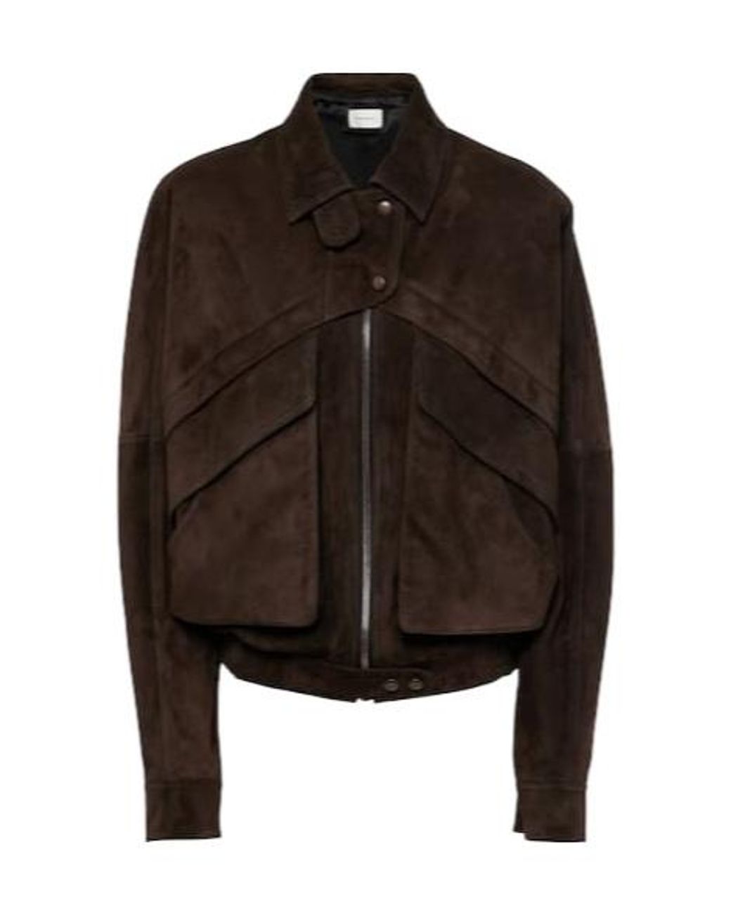 Magda Butrym Brown Long-Sleeved Leather Jacket