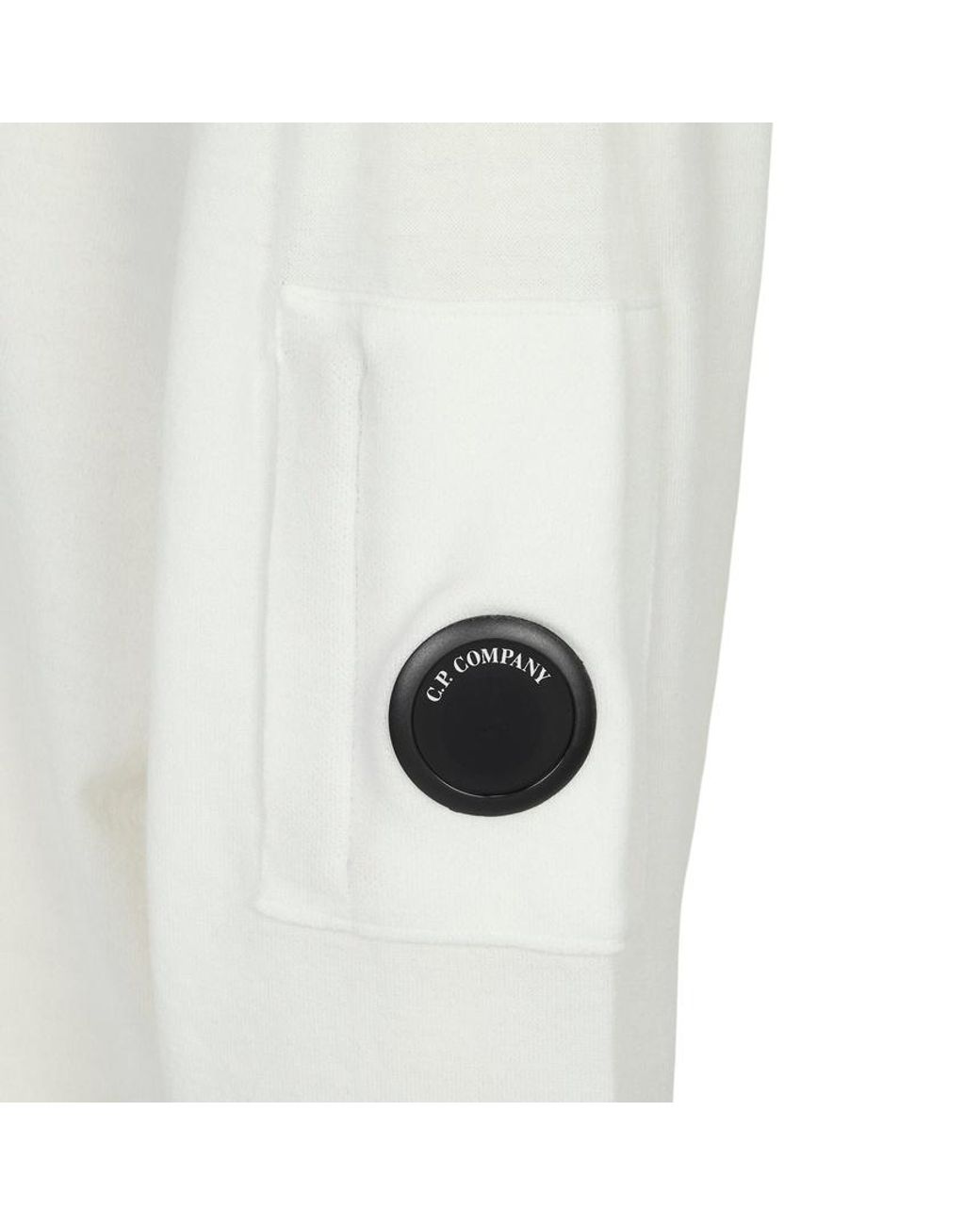C P Company White Lens Sleeve Sweater for men
