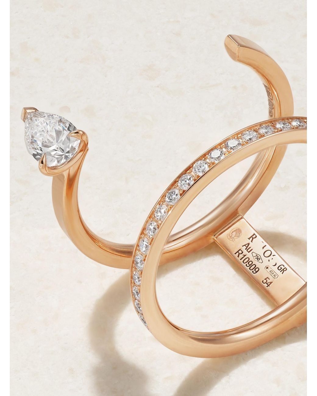 Repossi White 18K Rose Diamond Ring