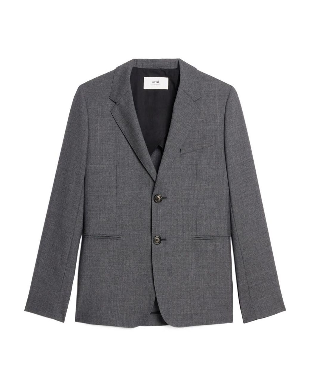 AMI Gray Single-Breasted Blazer for men