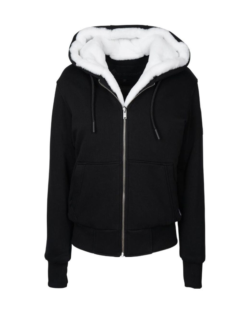 Moose Knuckles Black Plaque-Detail Zip-Fastening Jacket