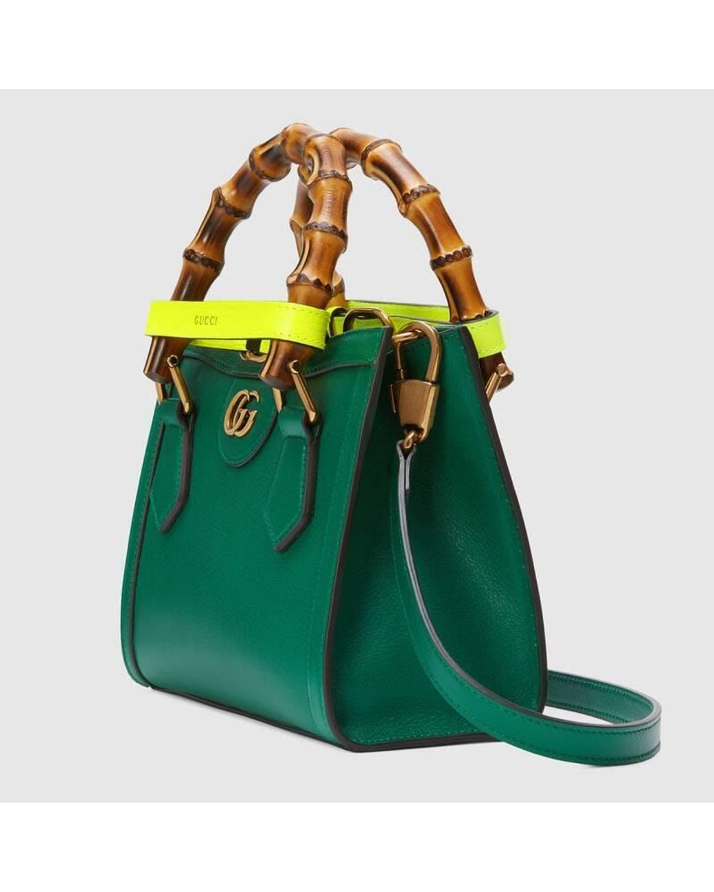 Gucci Green Xs Diana Bamboo-Detail Tote