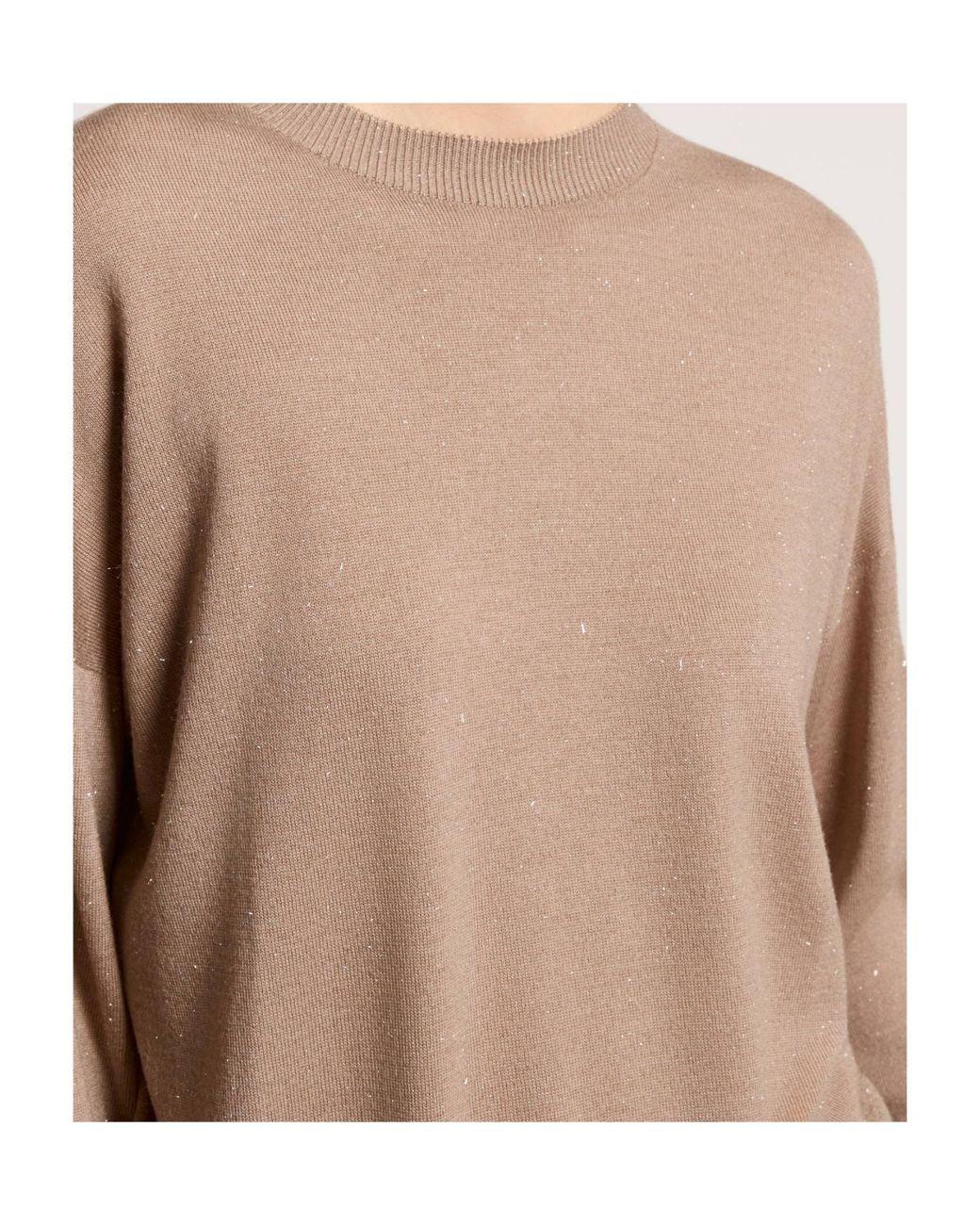 Peserico Brown Sequined Knit Sweater