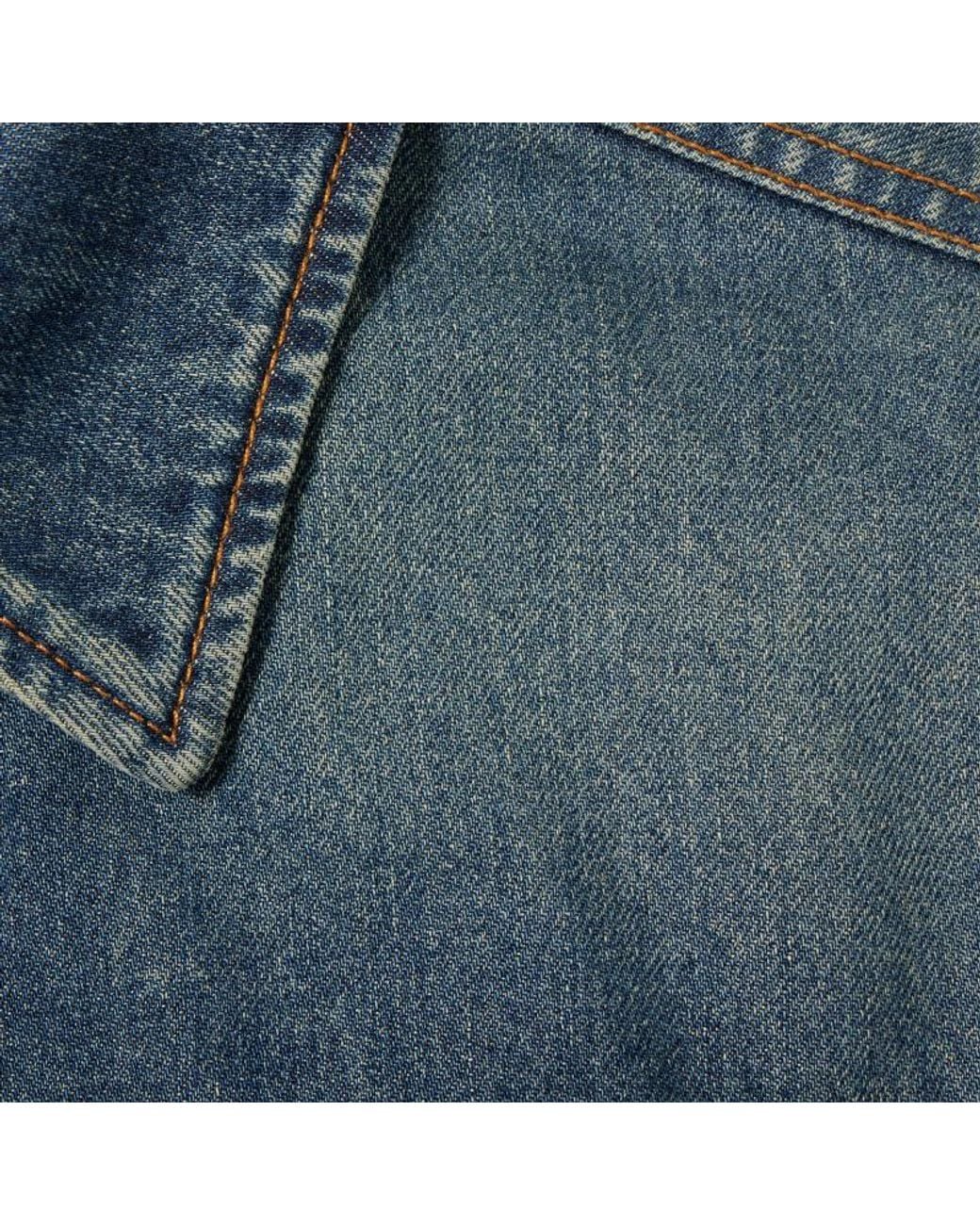 Gucci Blue Cotton Denim Jacket With Horsebit for men