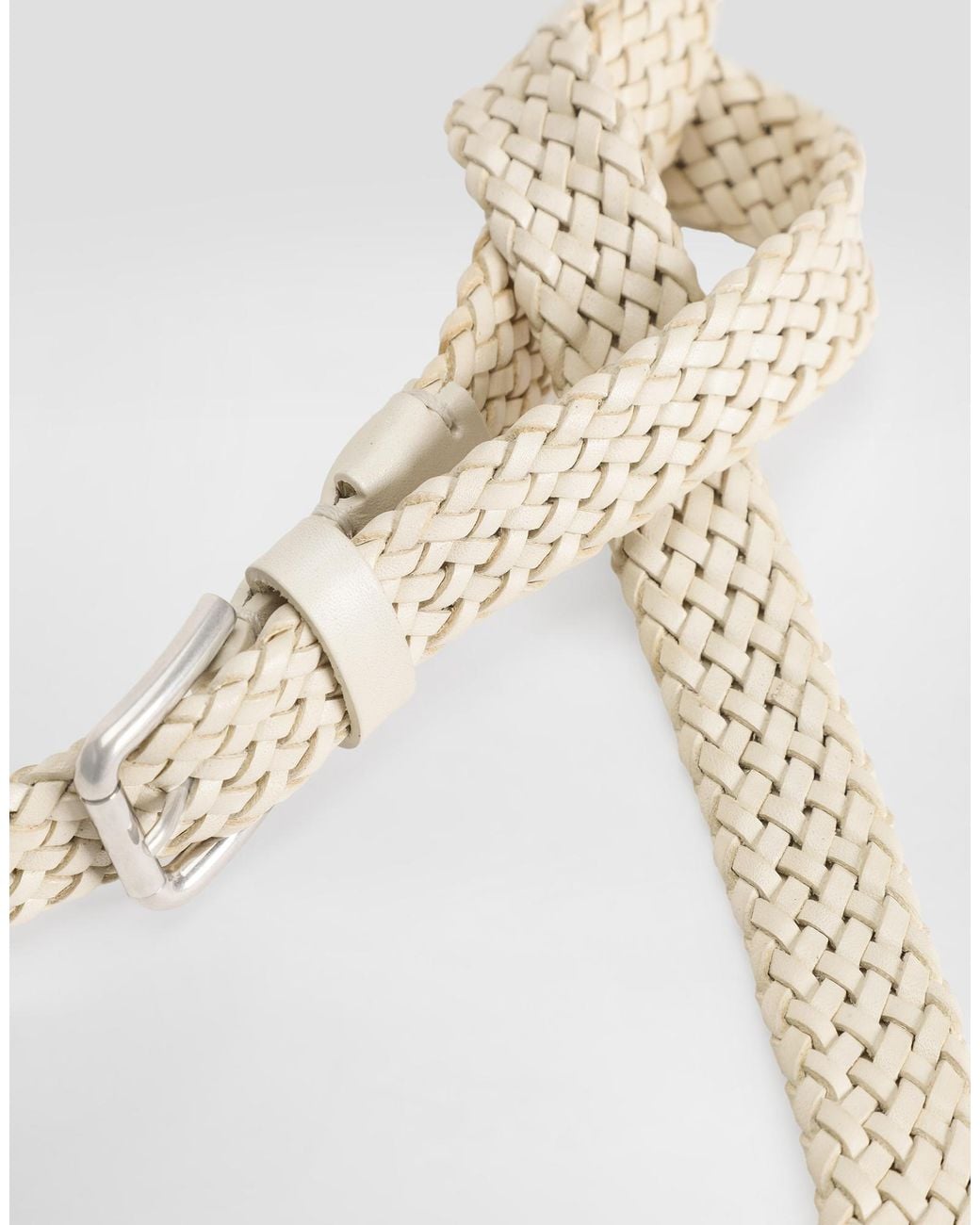 Dolce & Gabbana White Braided Belt for men