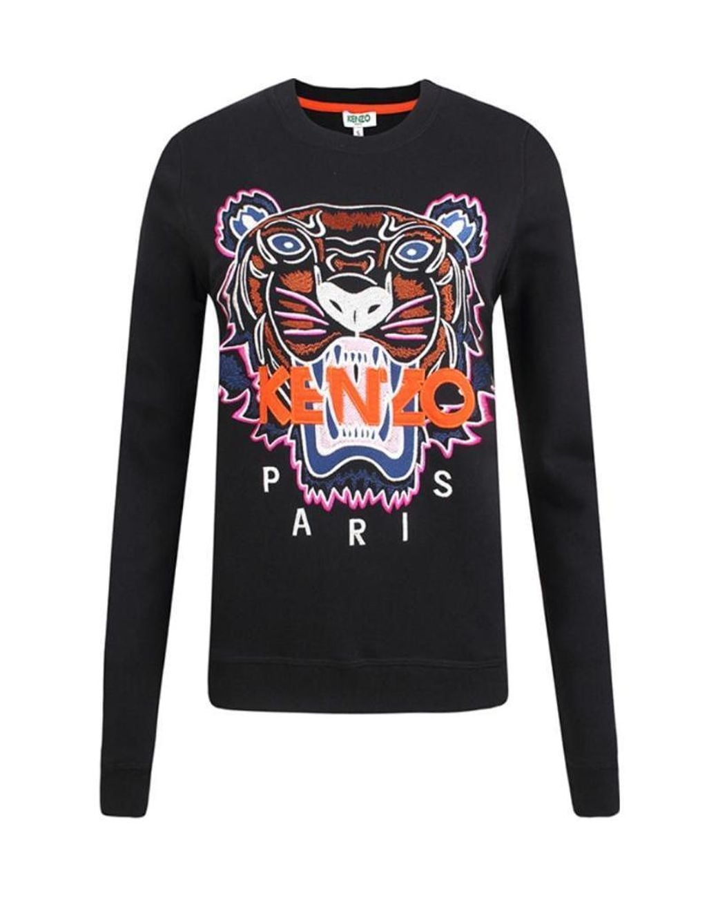 KENZO Logo Tiger Head Embroidered Sweater in Black | Lyst UK