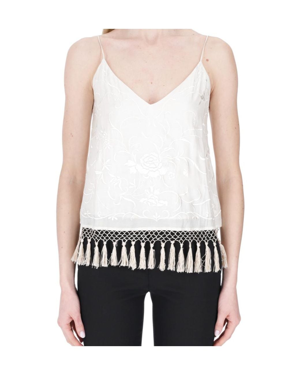 Semicouture White Sleeveless Camisole