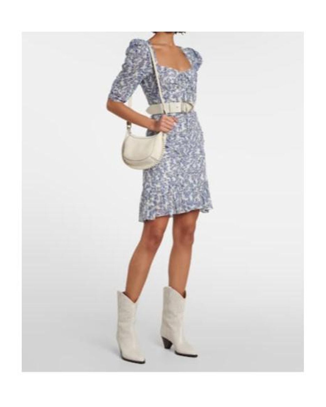 Isabel Marant Blue Galdino Floral Cotton Minidress