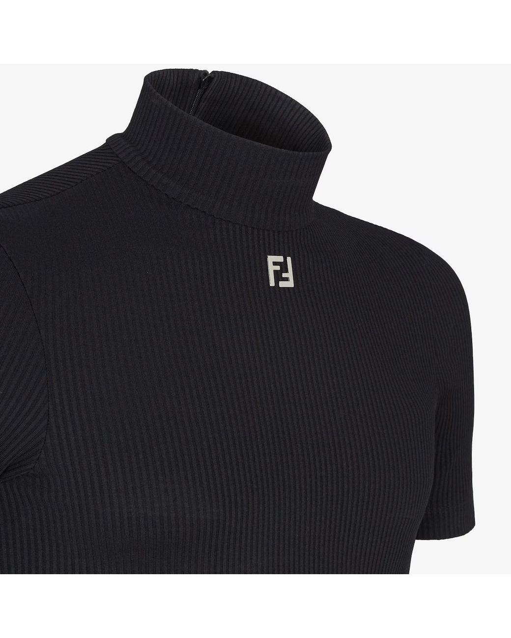 Fendi Black Cotton Turtleneck for men
