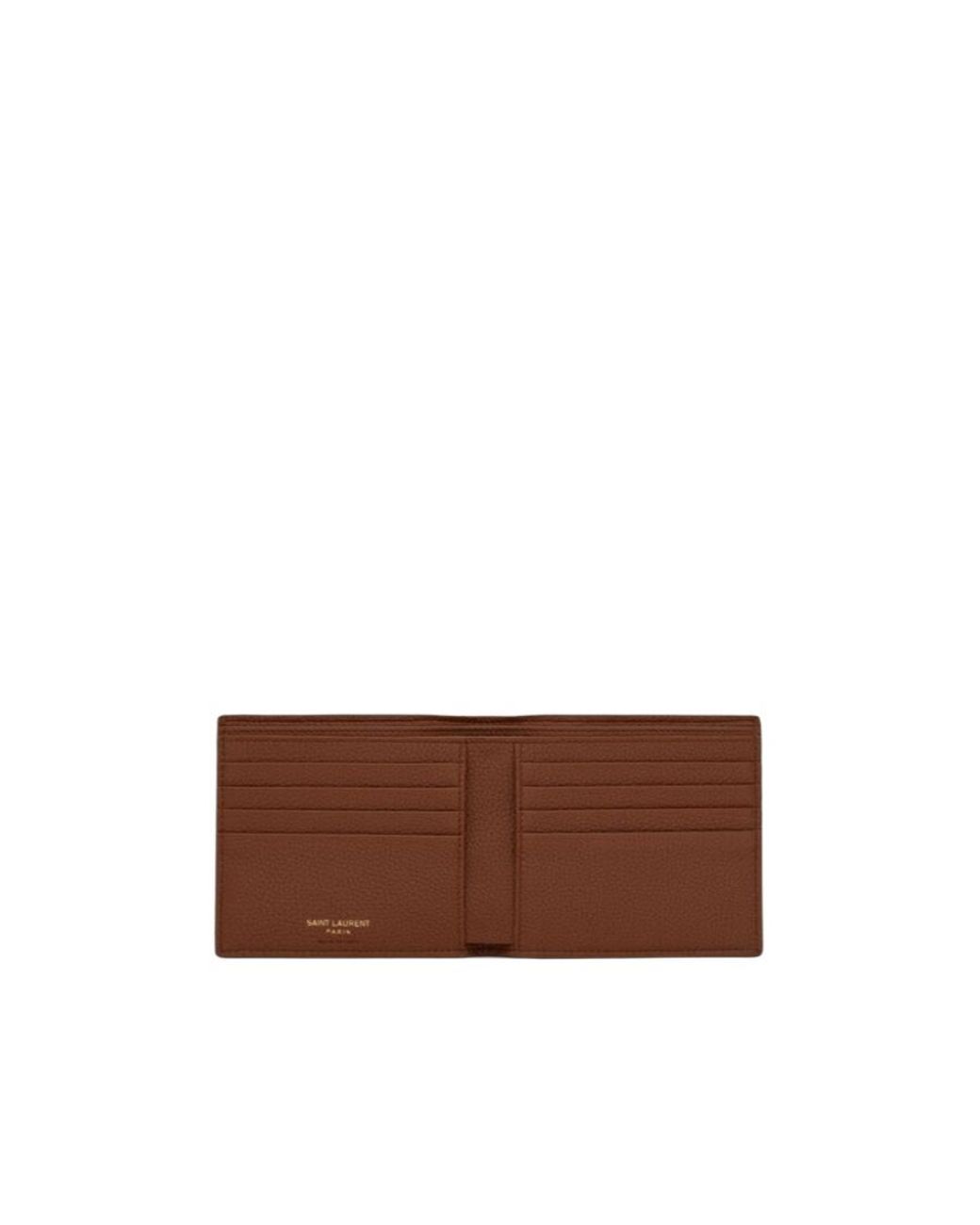 Saint Laurent Brown Logo-Detail Leather Wallet for men