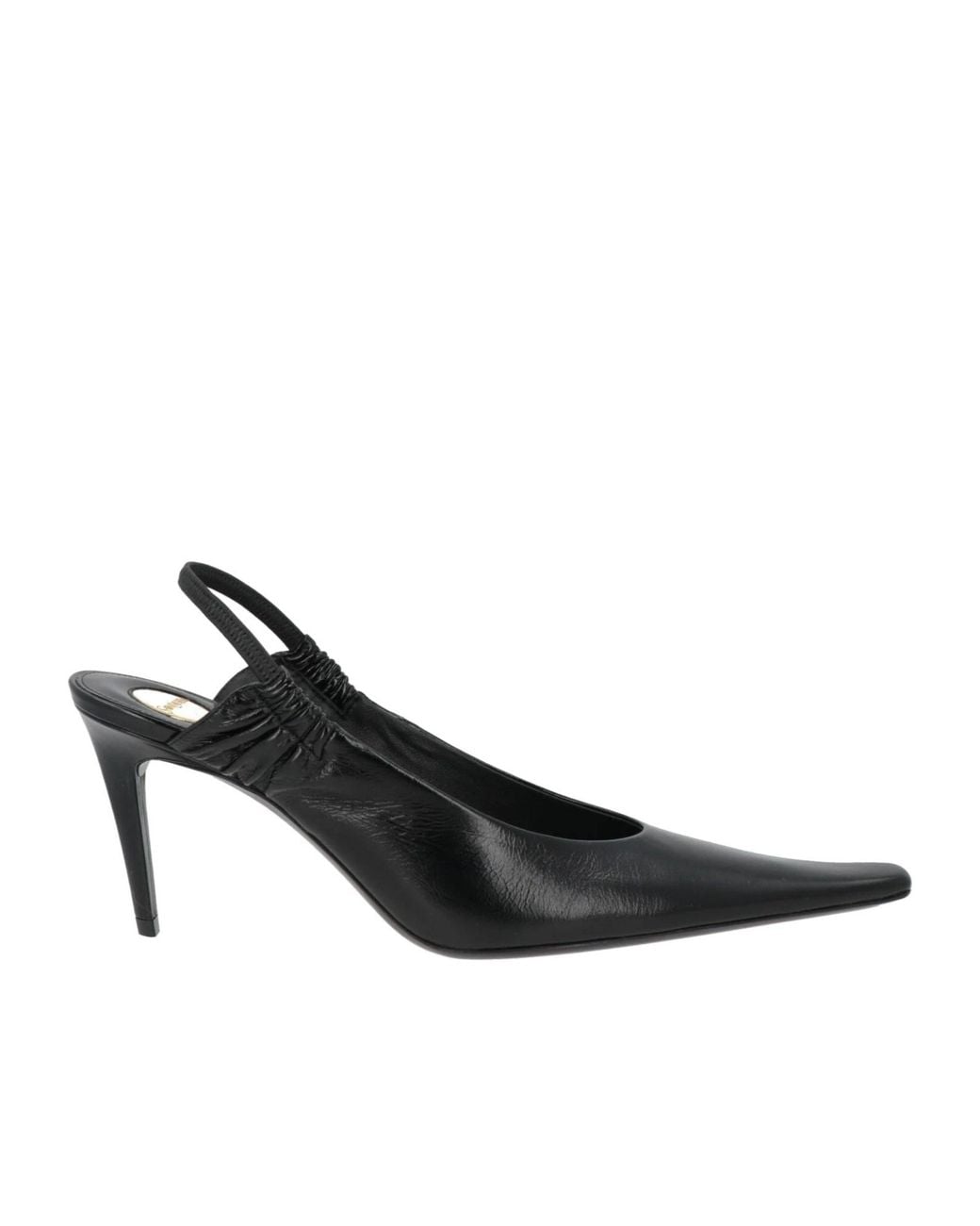 Saint Laurent Black Leather Pointed-Toe High Heels