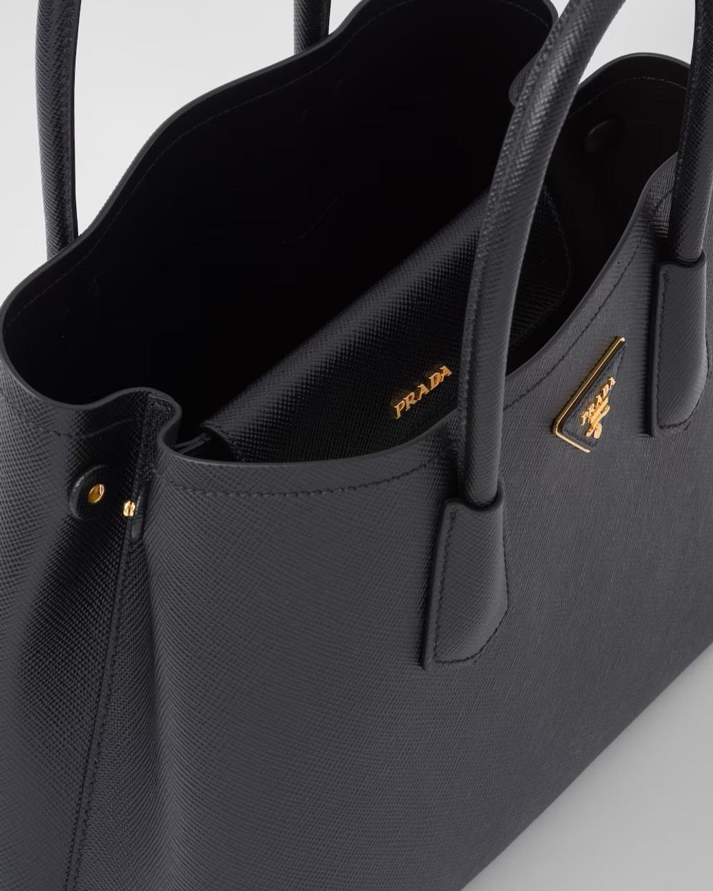 Prada Black Double Medium Saffiano Leather Bag