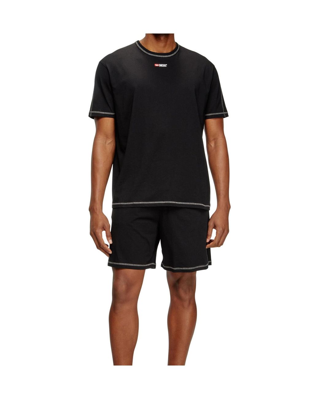 DIESEL Black Set-Adam-D-Core Two-Piece Pajamas for men