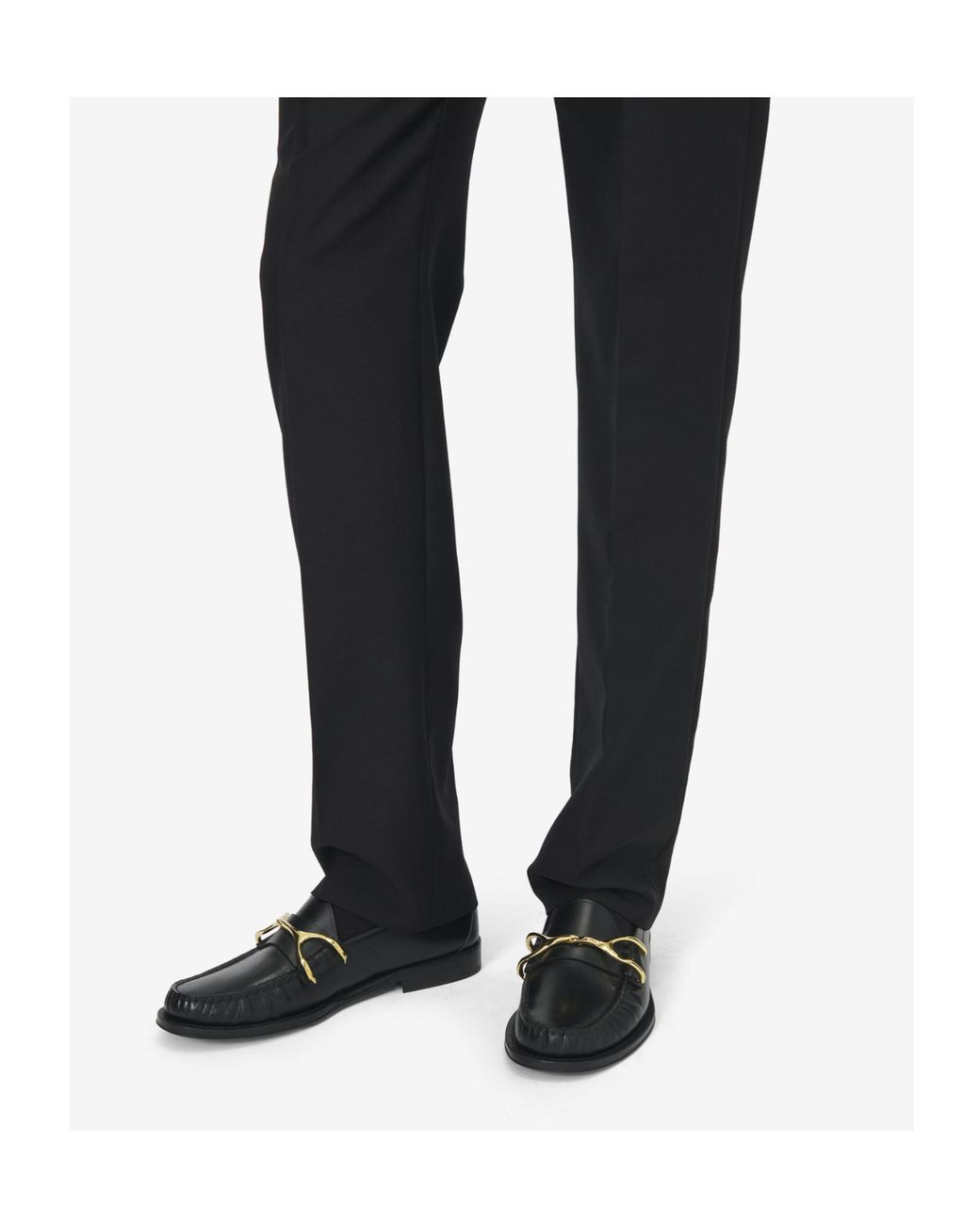 McQueen Black Metal Bit Loafers for men