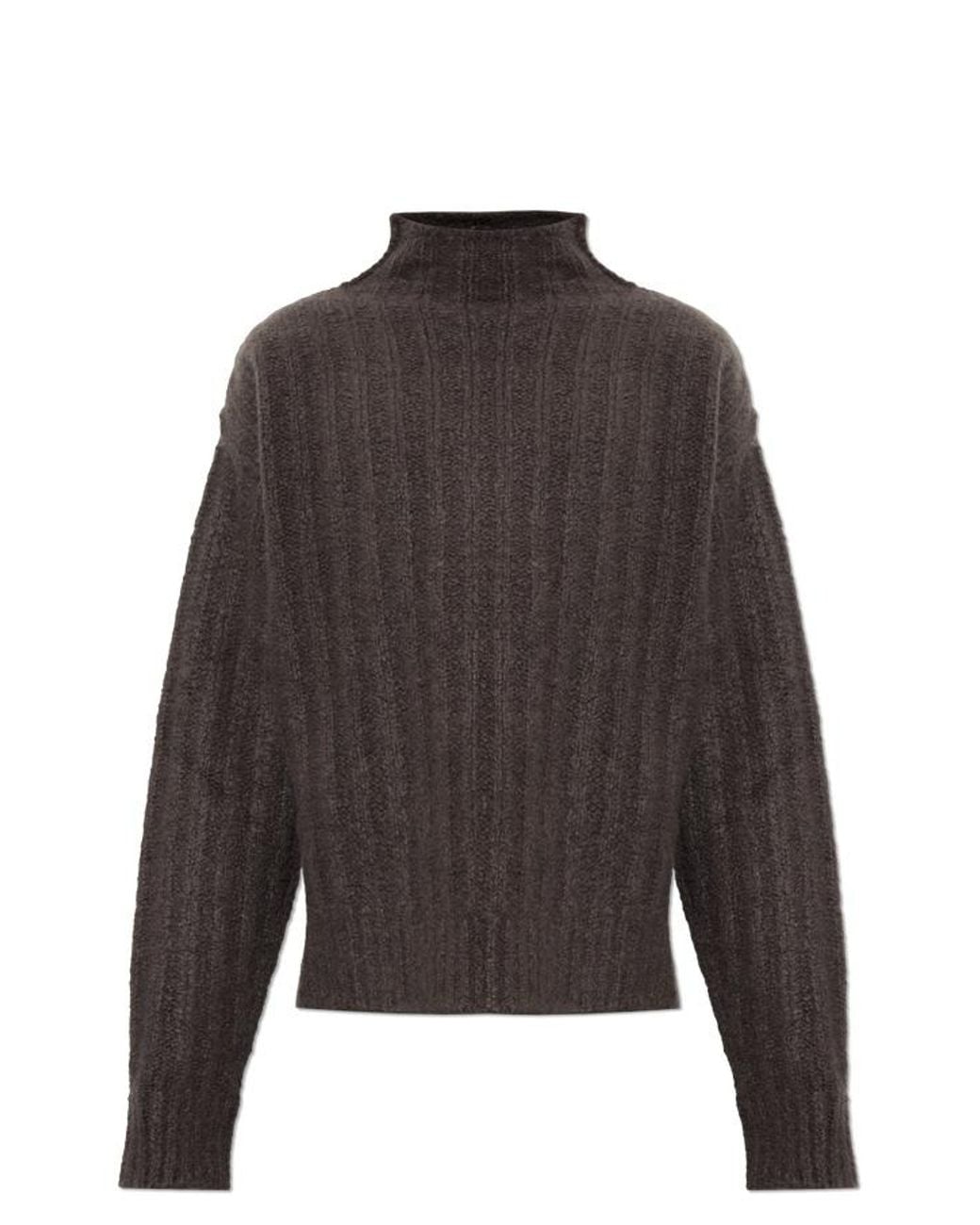 Rick Owens Gray Ribbed Crew Neck Knitted Jumper for men