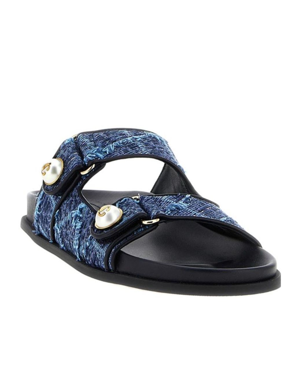 Jimmy Choo Blue Round-Toe Slippers