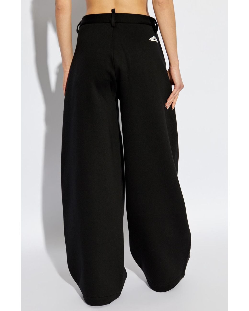 DSquared² Black Icon Logo Wide Leg Trousers