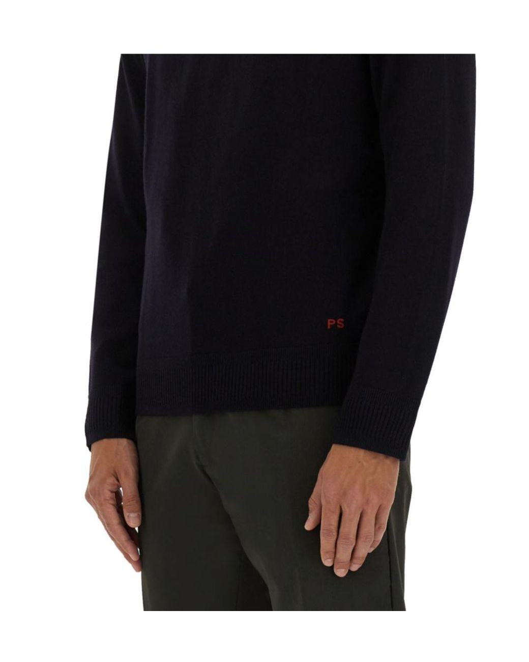 Paul Smith Black Ps Paul Smith Contrast-Collar Jumper for men