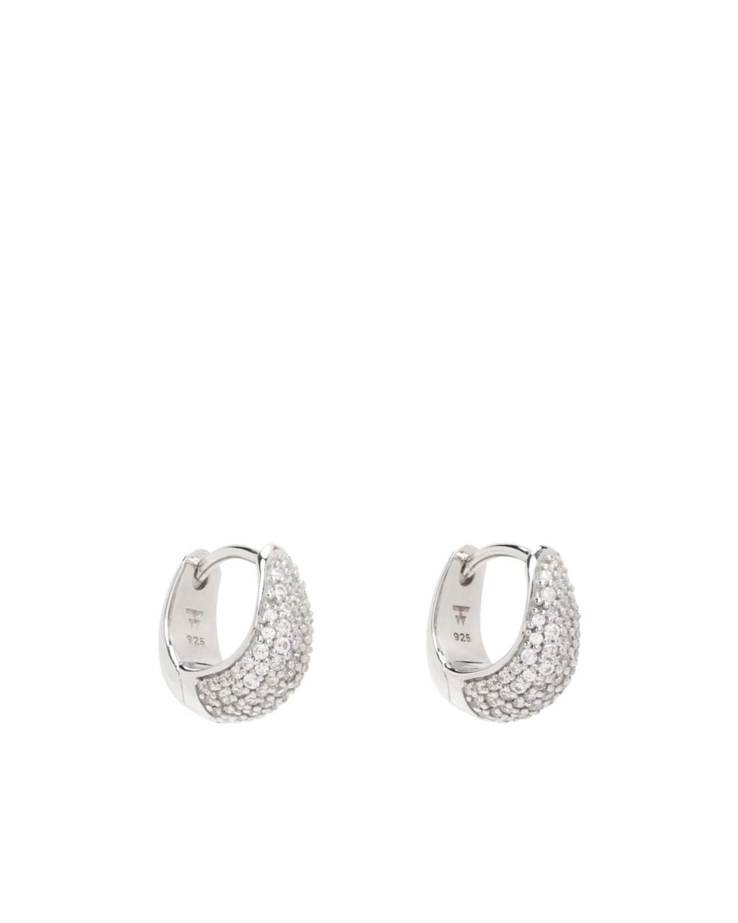 Tom Wood White Ice Huggies Pave Earrings for men