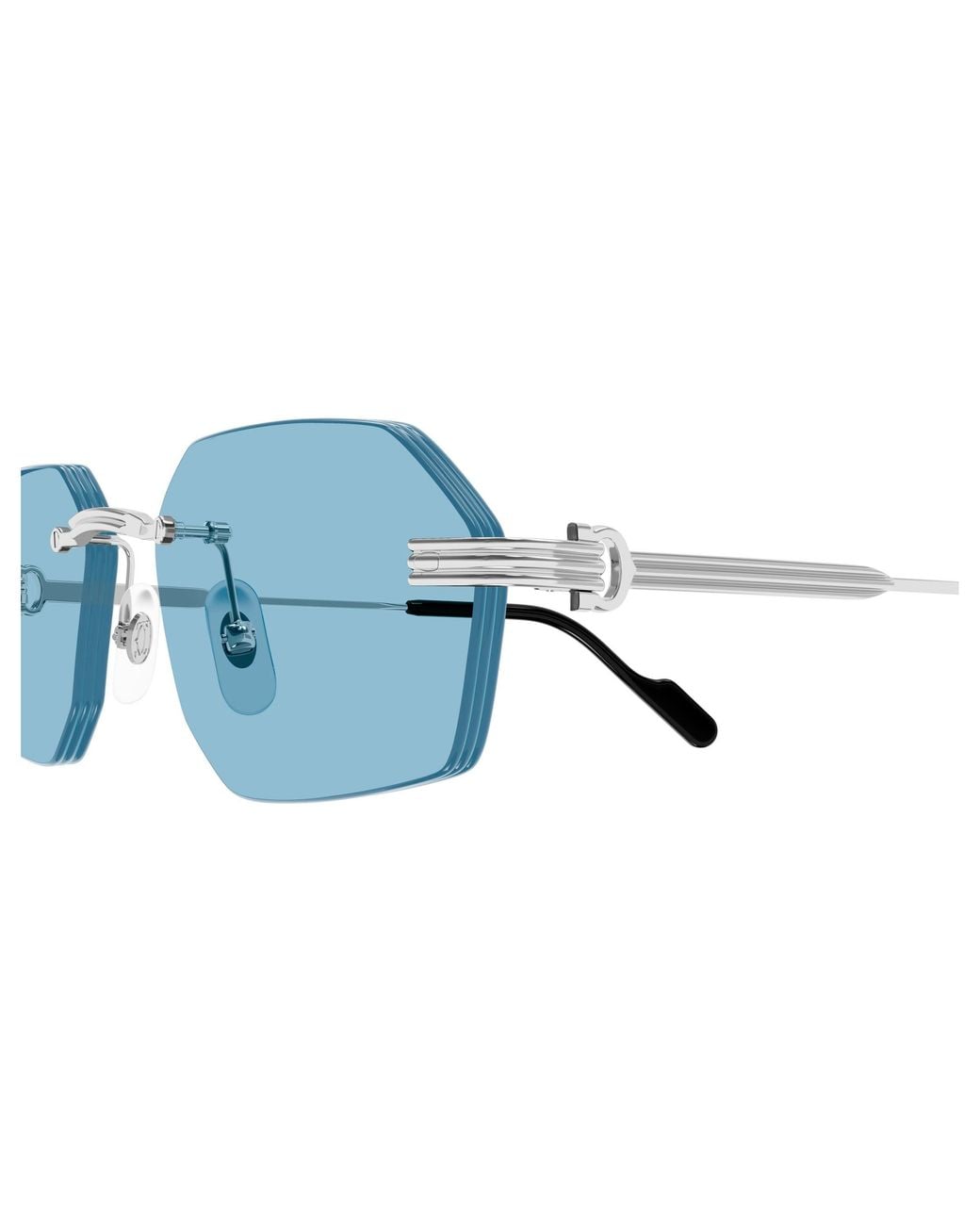 Cartier Blue Geometric Frame Sunglasses for men