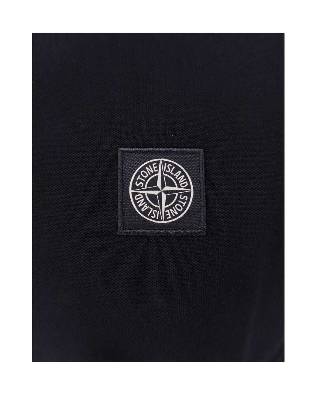Stone Island Blue Logo Patch Short-Sleeved Polo Shirt for men