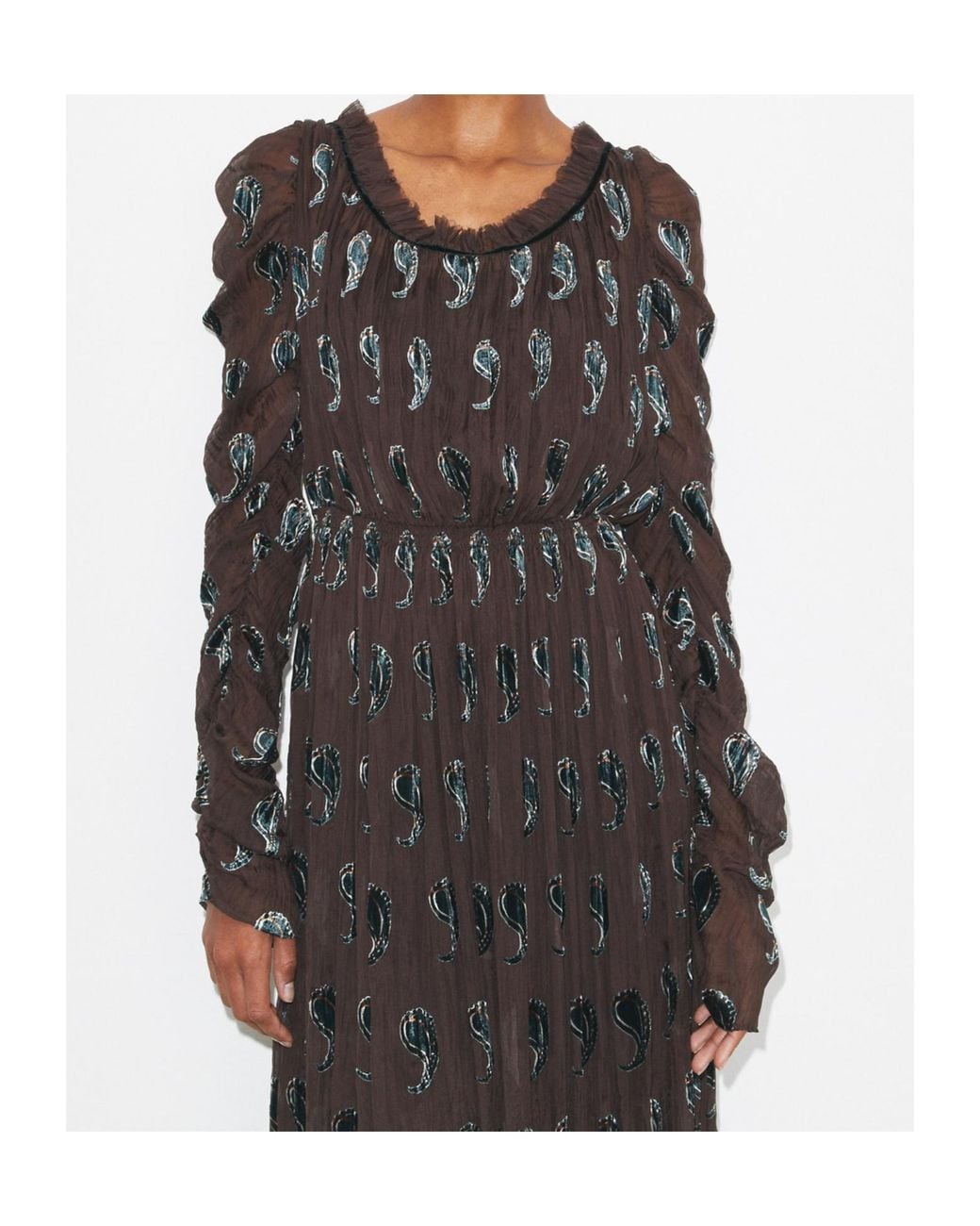 Tory Burch Black Paisley-Print Midi Dress