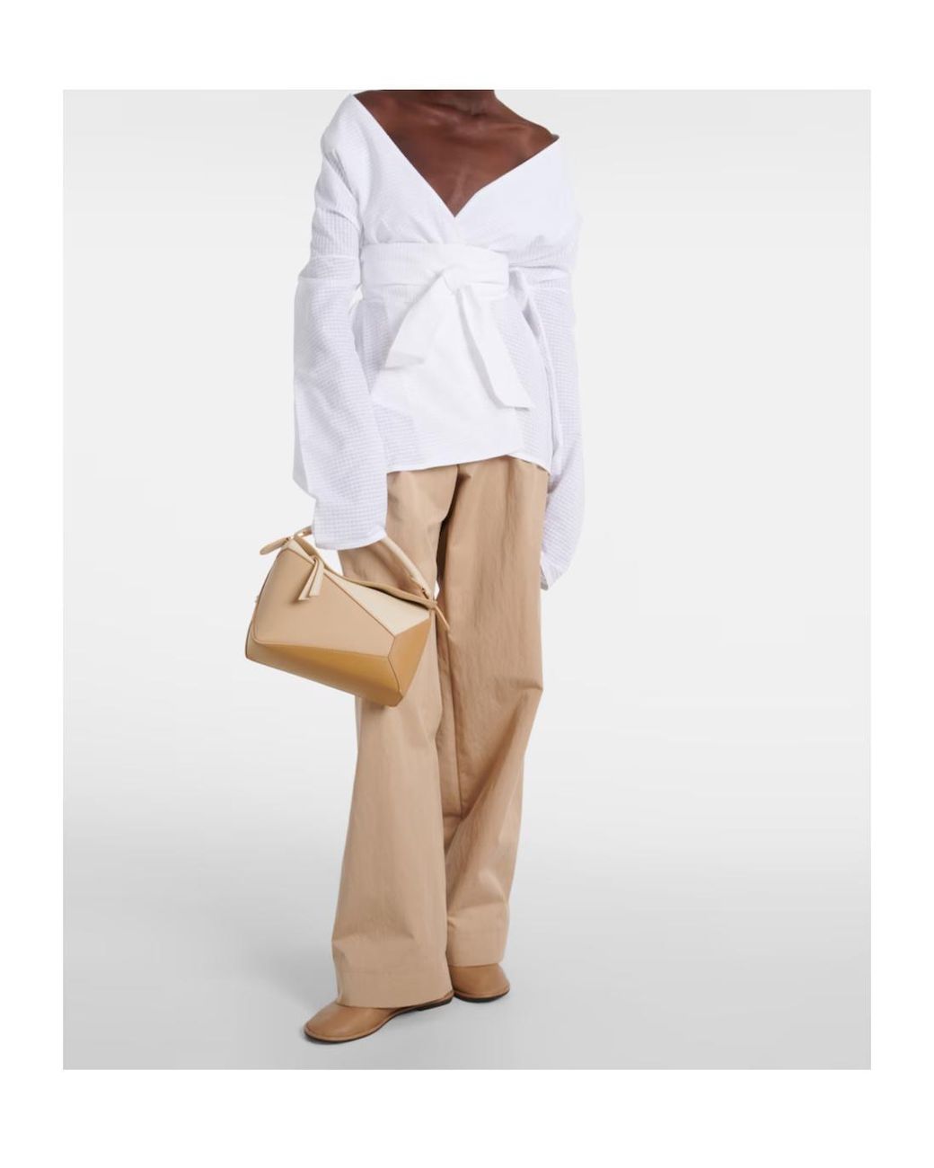 TOVE White Arya Cotton Wrap Top