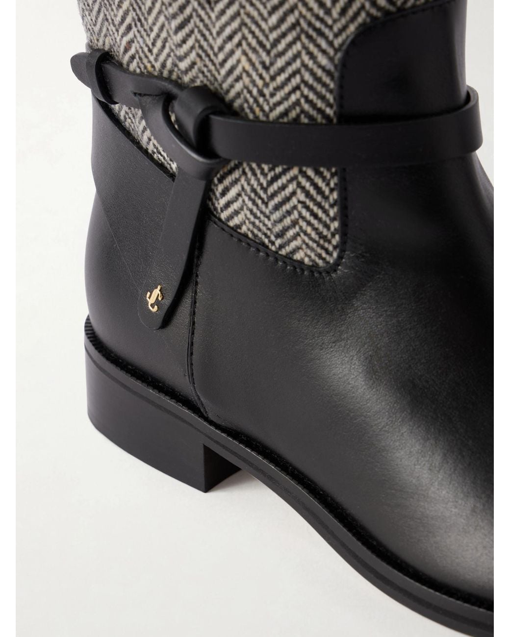 Jimmy Choo Gray Herringbone Knee Boots