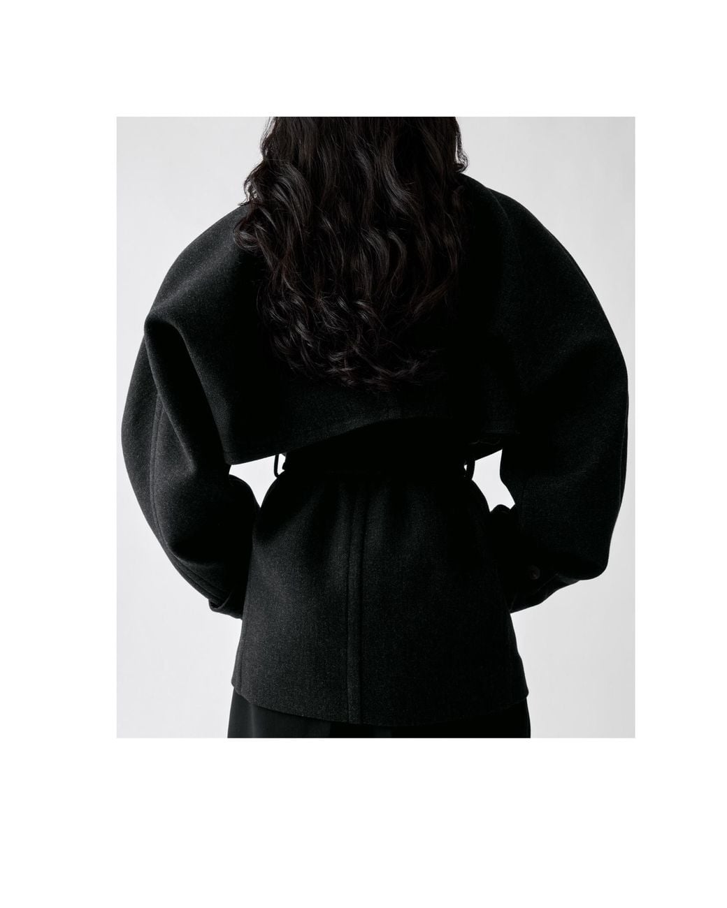Jacquemus Black The Boléro Tied-Waist Short Peacoat