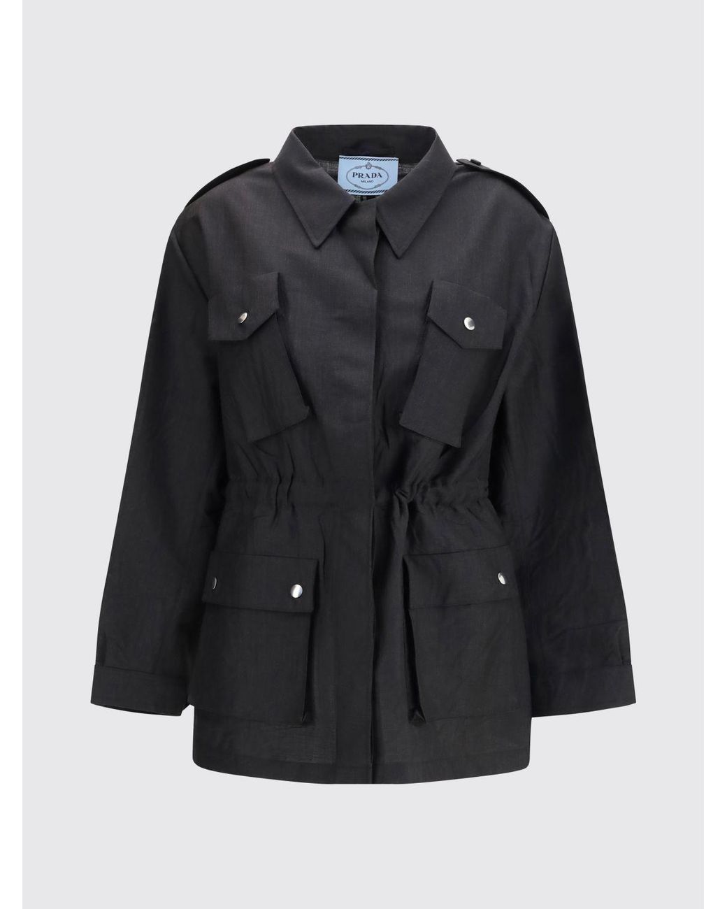 Prada Black Kid Mohair-Virgin Wool Field Jacket