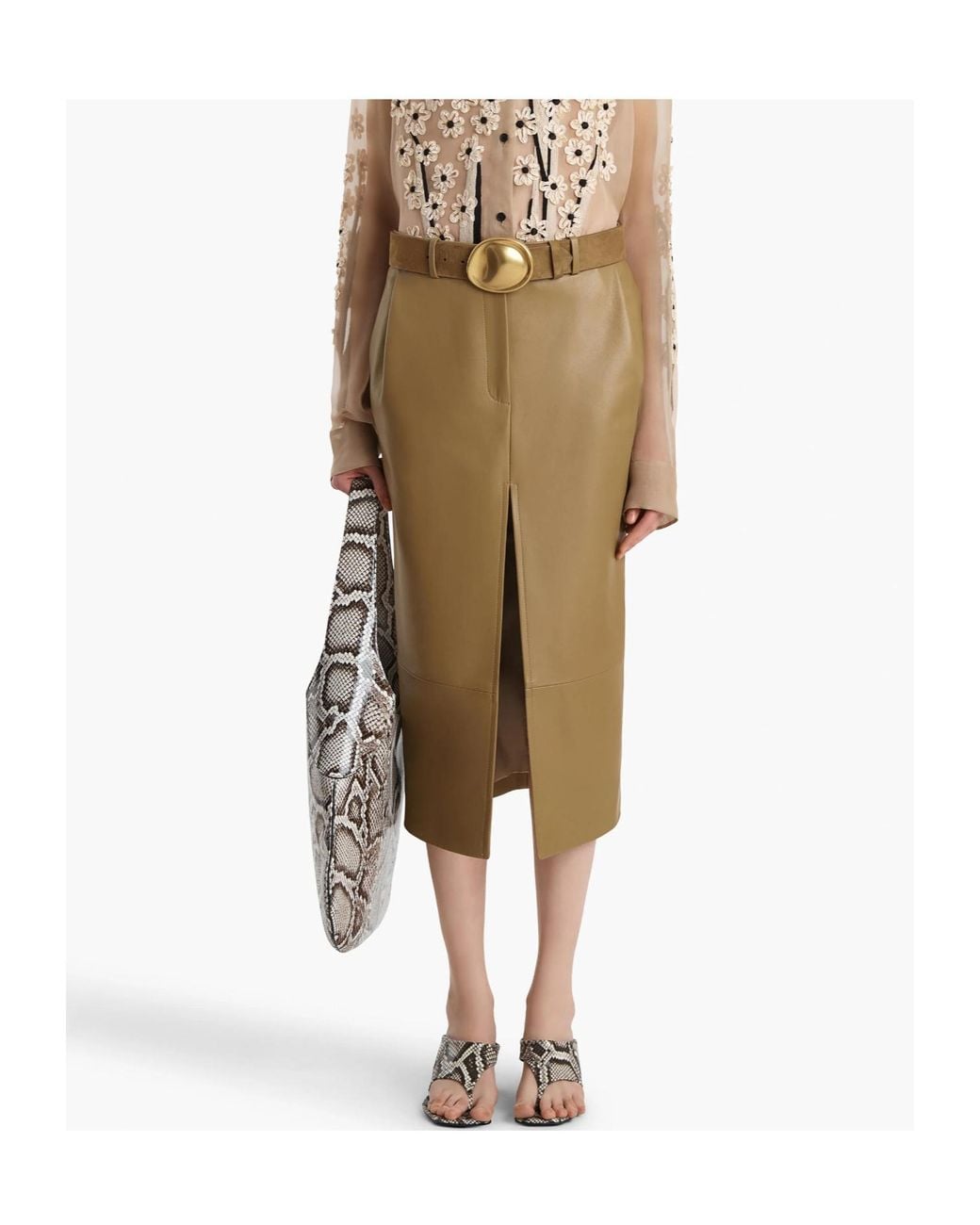 Khaite Natural Anden Midi Skirt