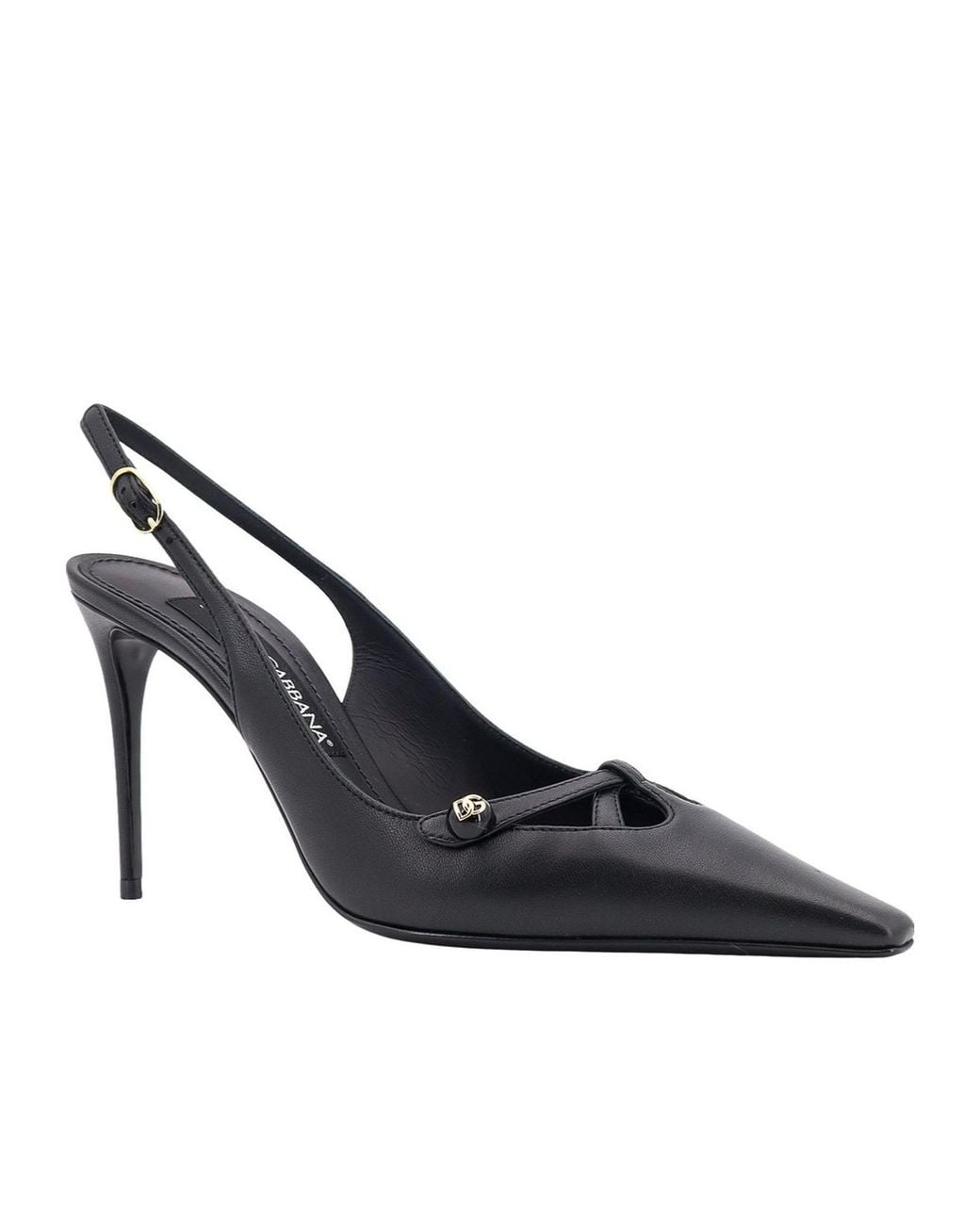 Dolce & Gabbana Blue Dg Logo Plaque Slingback Pumps