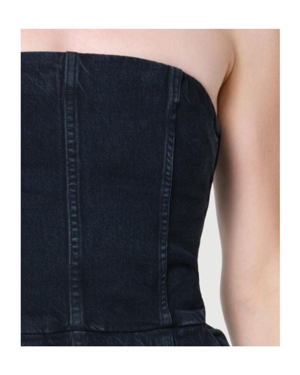 Agolde Blue Strapless Jumpsuit