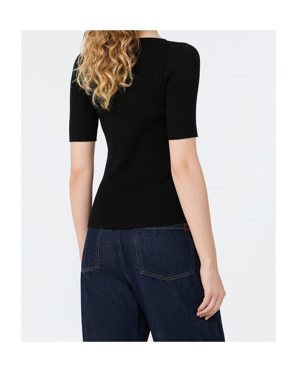 Weekend by Maxmara Black Short-Sleeved Pullover