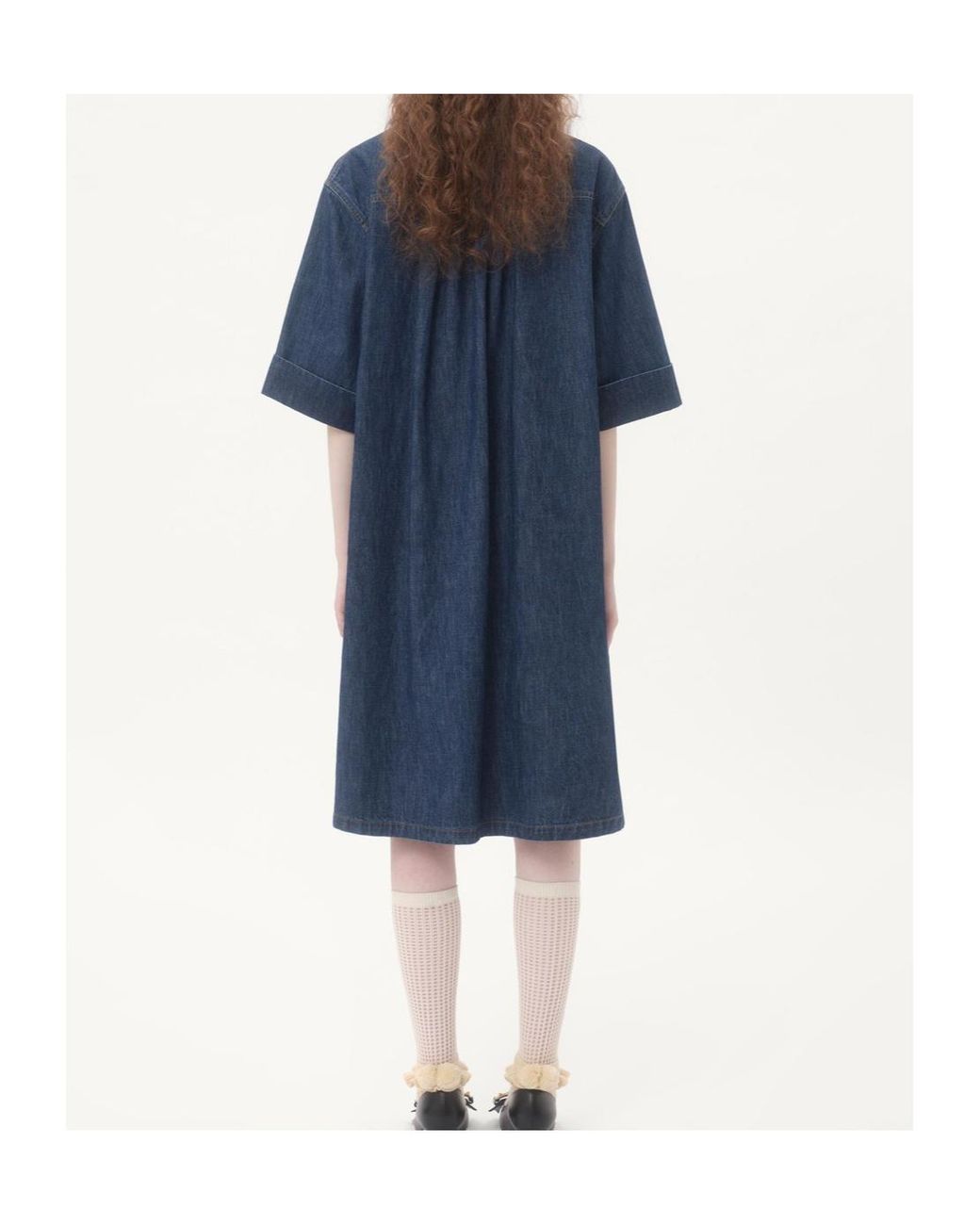 Valentino Blue Collared Short-Sleeve Denim Shirt Dress