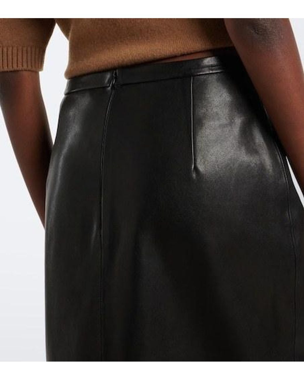 Nour Hammour Black Alana Leather Pencil Skirt