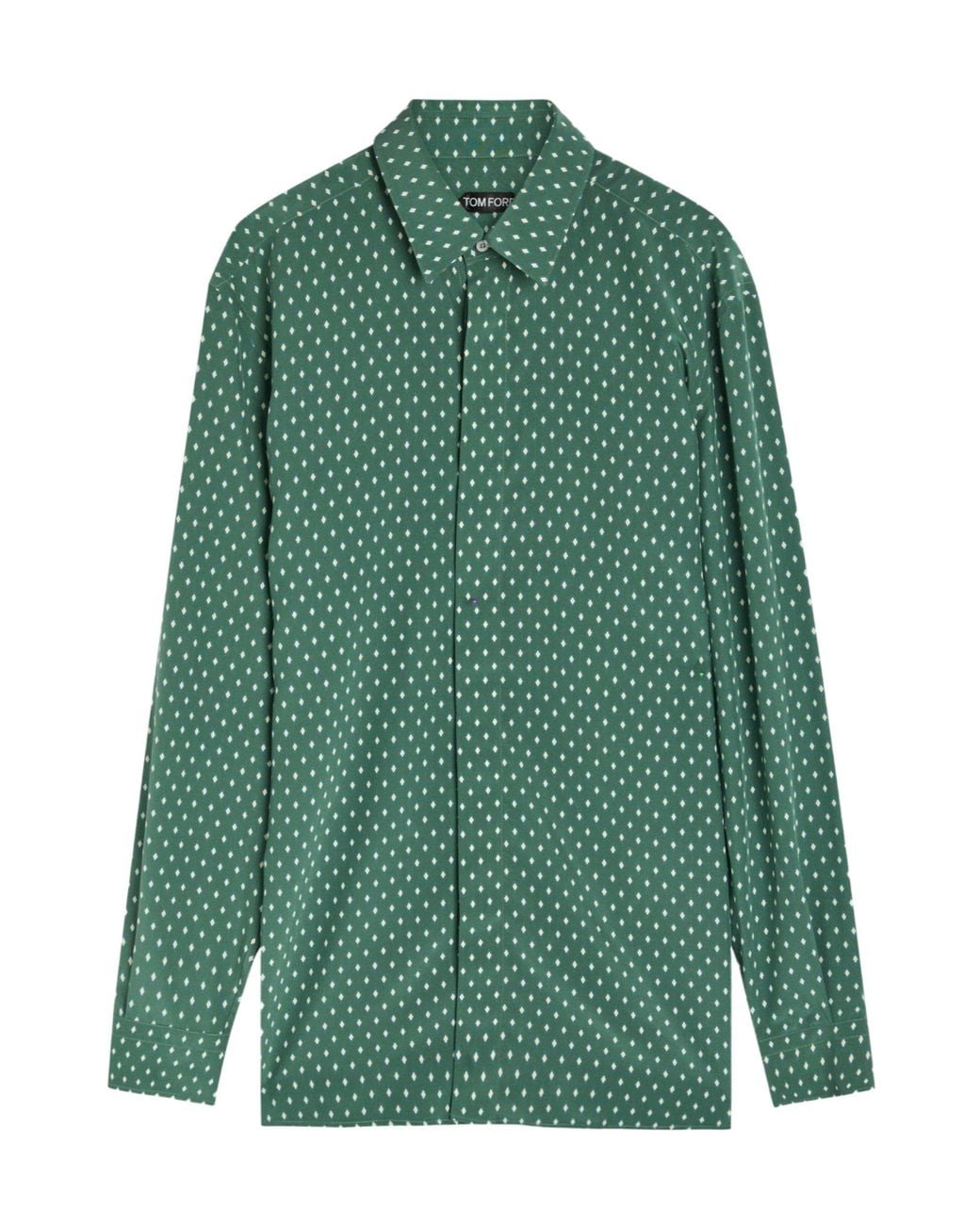 Tom Ford Green Simple Silk Shirt for men