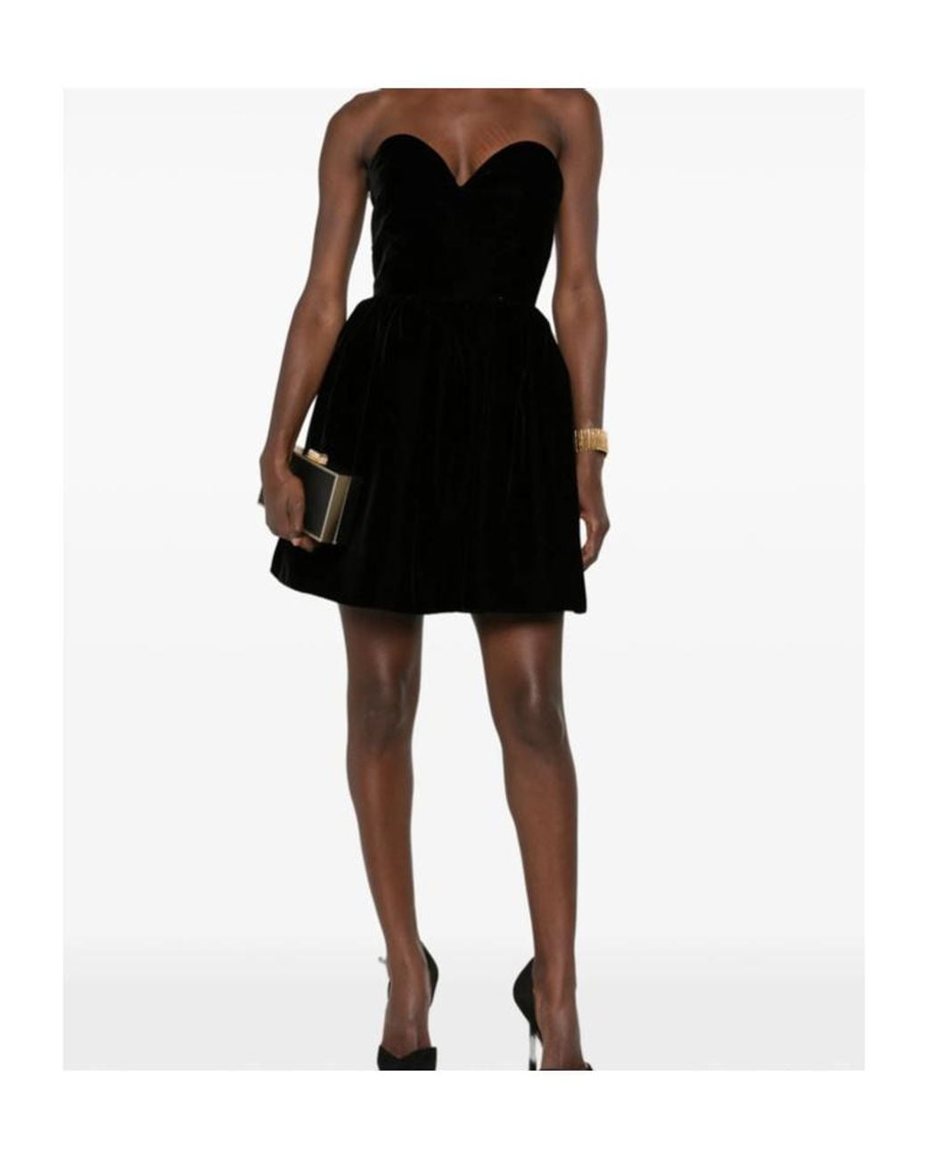 Saint Laurent Black Off-The-Shoulder Dress