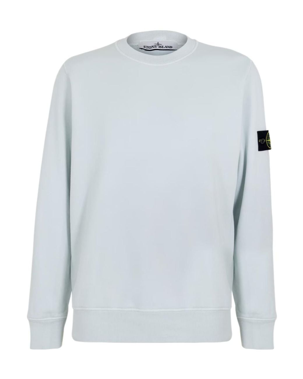 Stone Island Blue Logo Crew Neck Sweatshirt for men