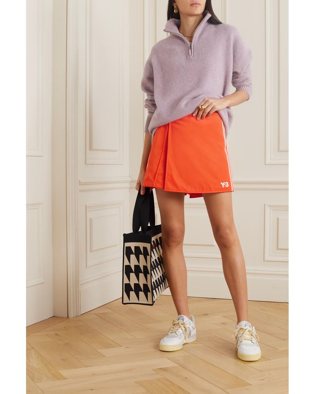 Adidas Originals Orange Y-3 Firebird Striped Knitted Shorts