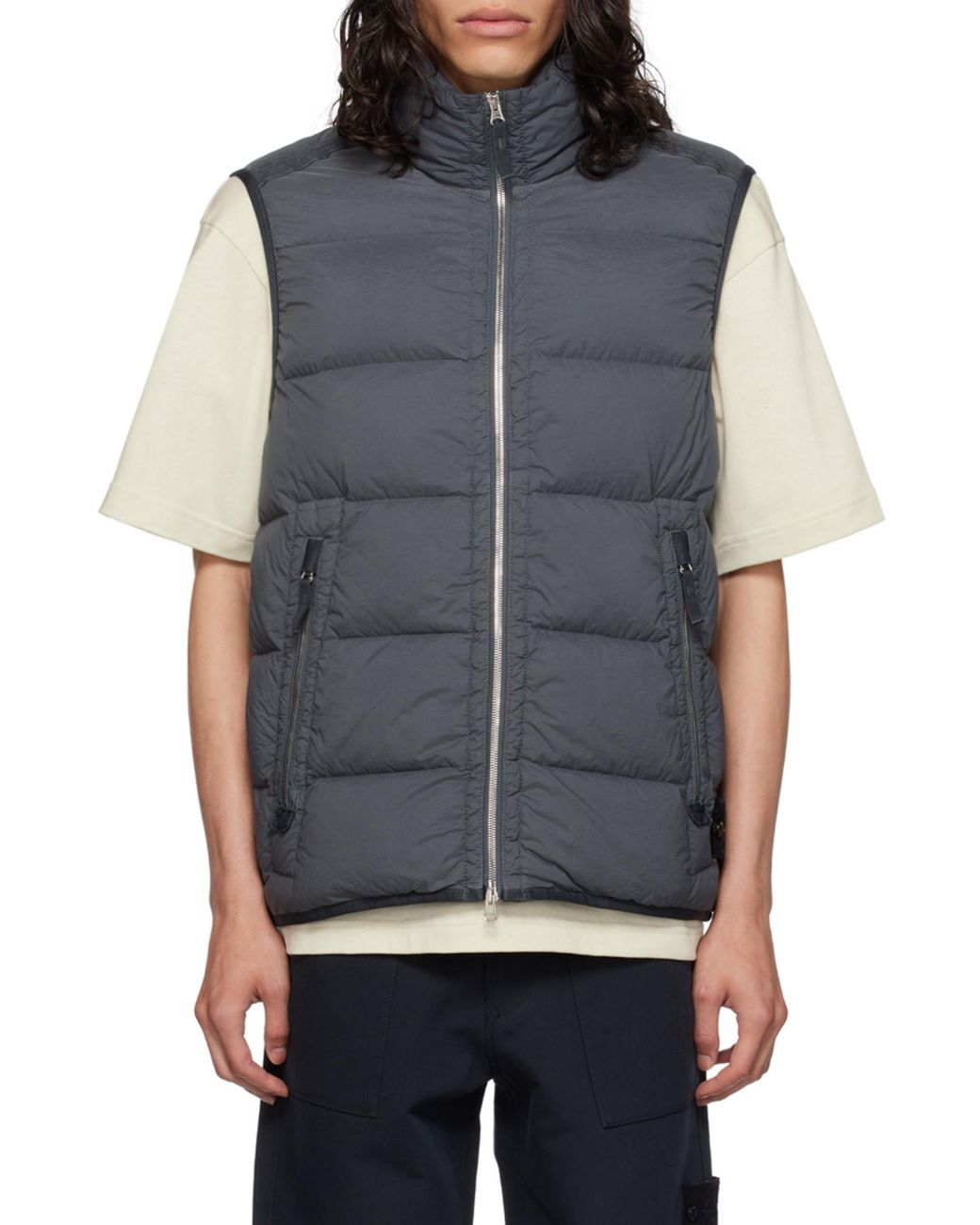 Stone Island Gray Seamless Tunnel Nylon Down-Tc Gilet for men