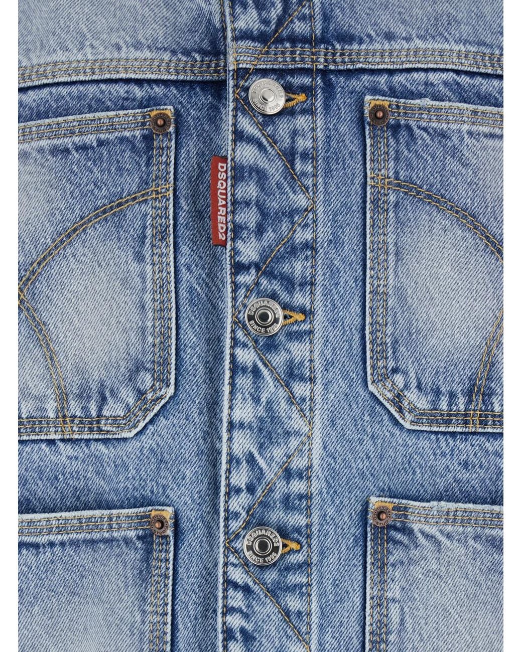 DSquared² Blue Button-Up Denim Jacket for men
