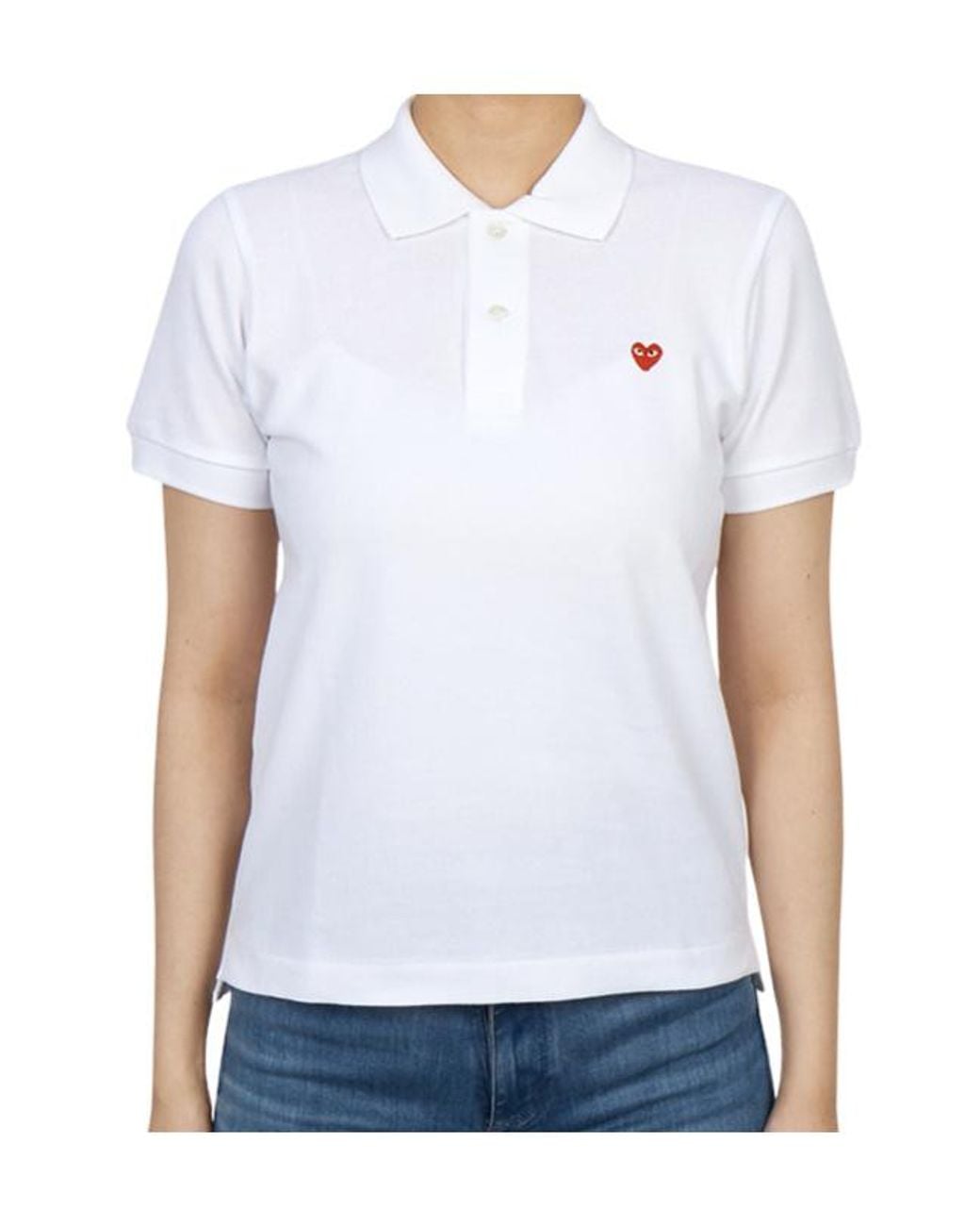 Comme des Garçons White Short-Sleeved Polo Shirt